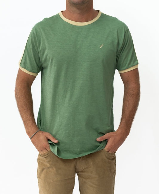 70's Ringer Tee | Leaf Green