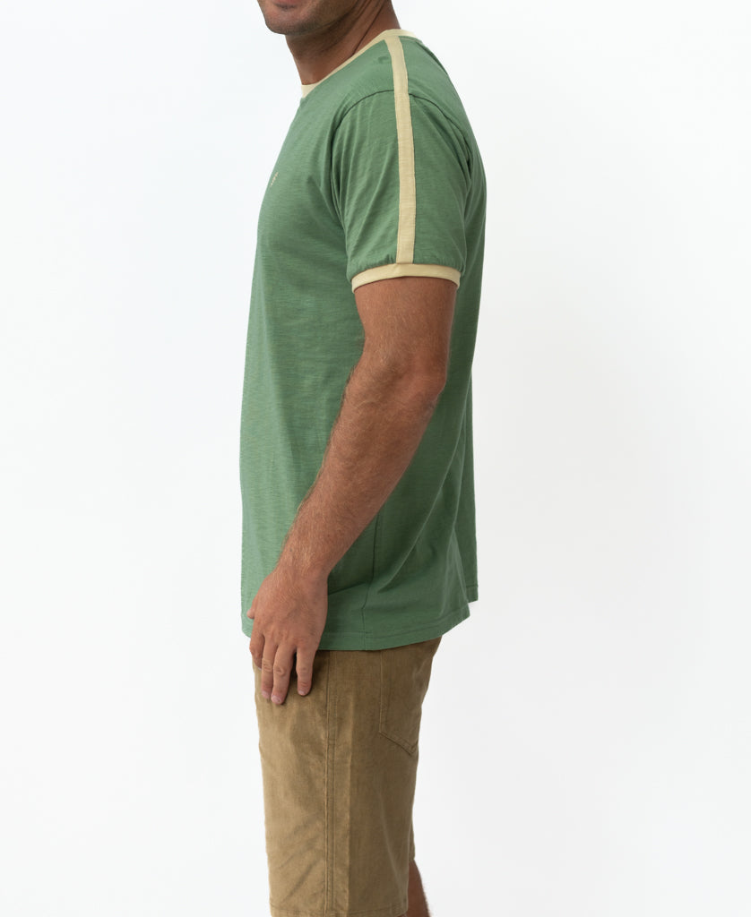 70's Ringer Tee | Leaf Green