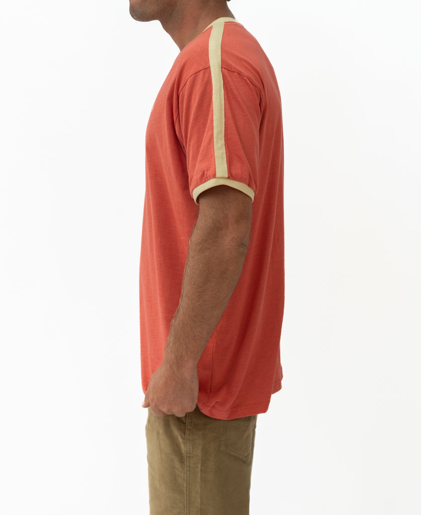 Golden Breed 70's Ringer Tee | Wash Red - T-Shirts