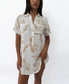 Bella Palm Island Dress | Beige/Off White