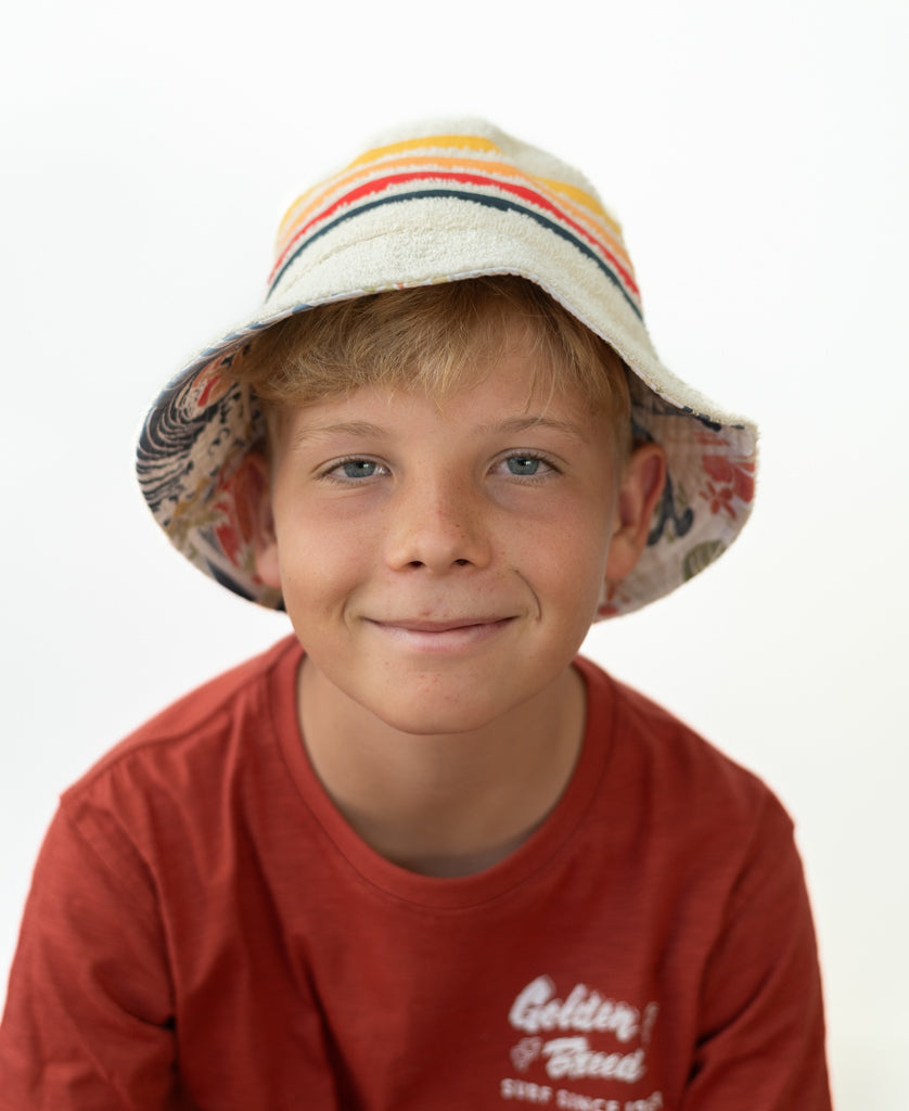 Kids Long Island Terry Bucket Hat | Cream