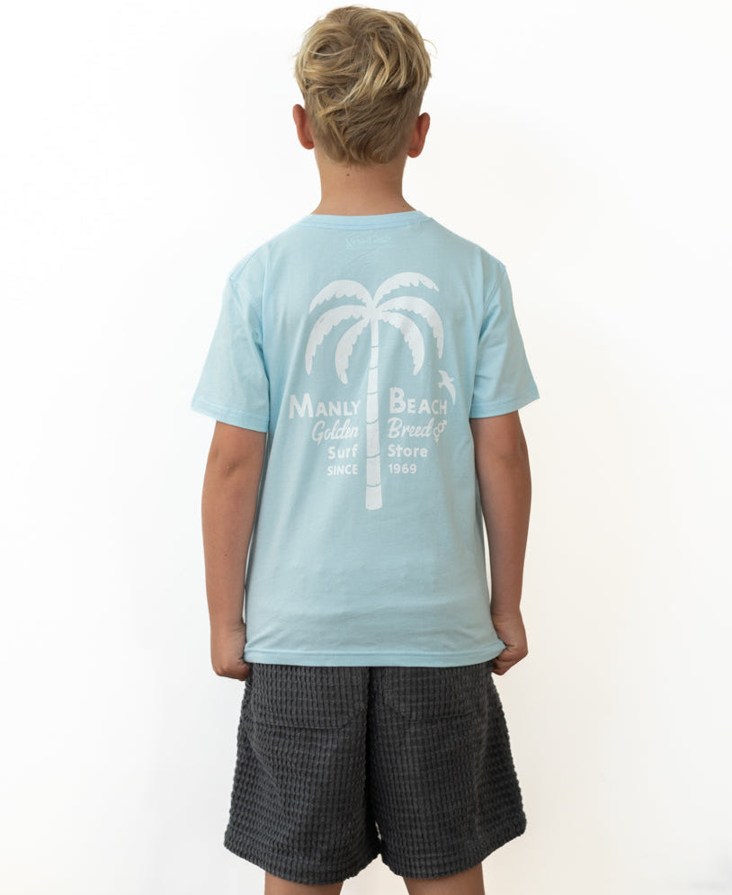 Manly Palm Loco Kids Tee | Turquoise