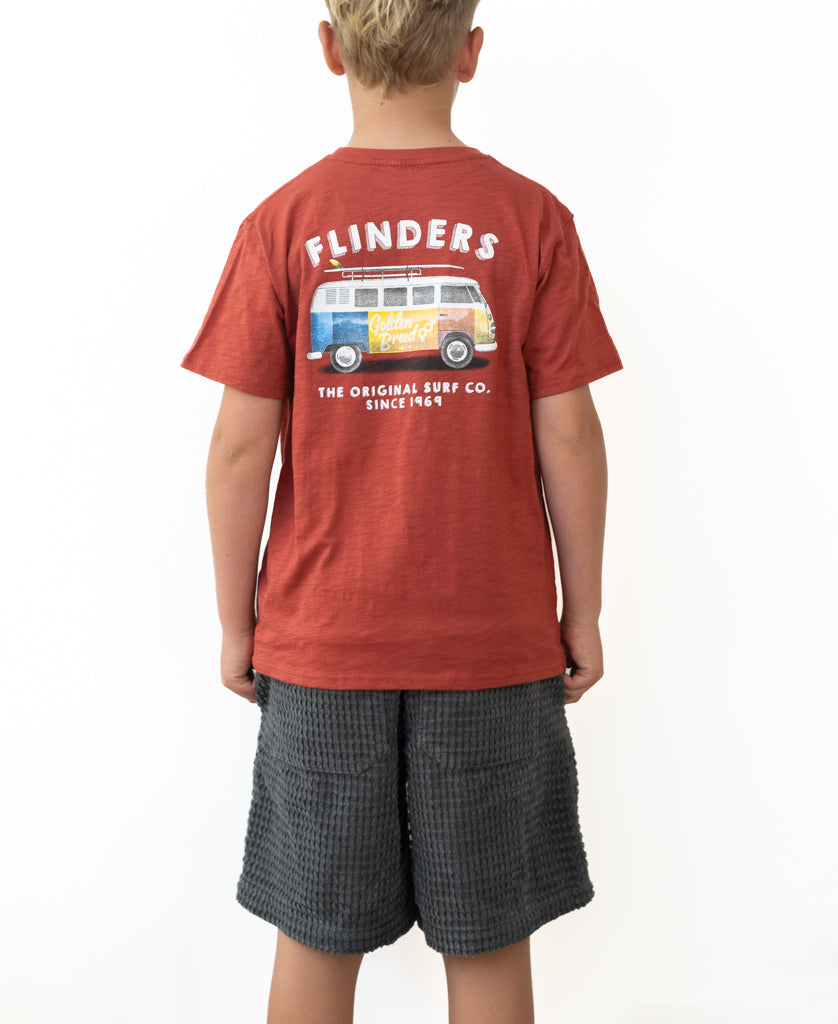 Flinders Stoked Kombi Kids Tee | True Red