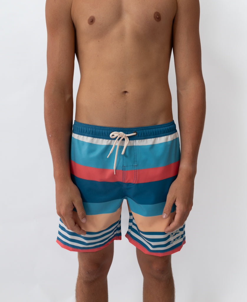 Golden Breed DL-Classic Elastic Waist Boardshort | Stripe - Boardshorts