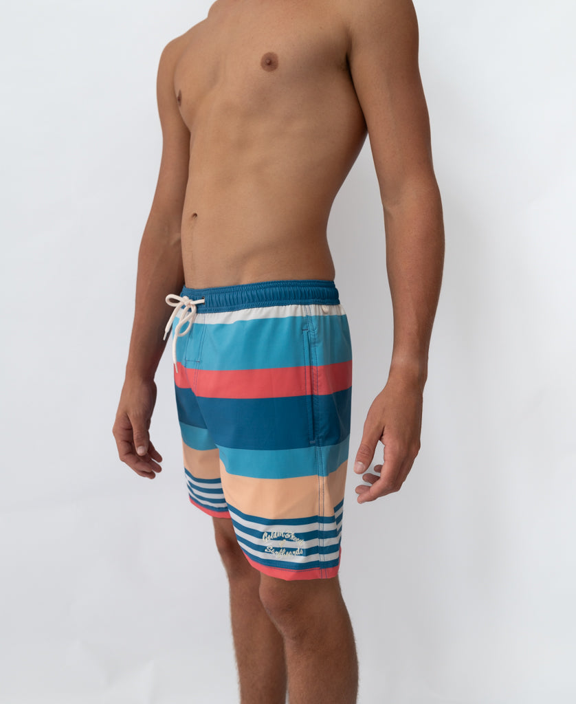 Golden Breed DL-Classic Elastic Waist Boardshort | Stripe - Boardshorts