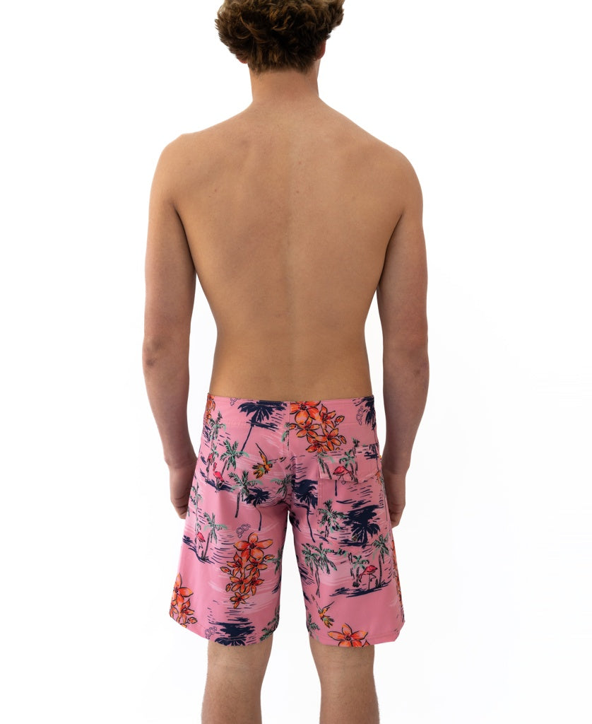 Golden Breed Flamingos Boardshort | Rose - Boardshorts