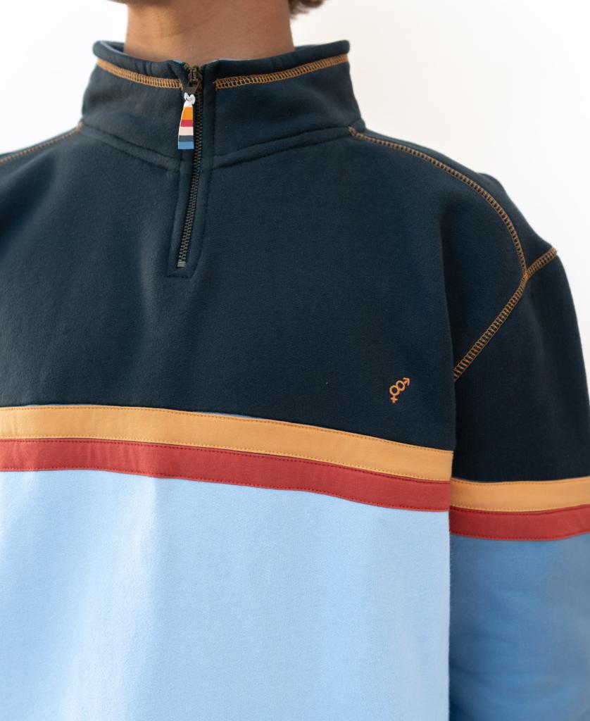 Fleece 1/4 Zip Top | Azure Blue