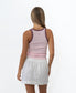 Flick Ringer Tank | Baby Pink / Plum