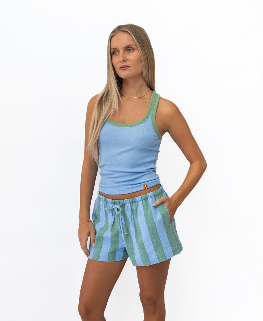 Flick Ringer Tank | Finch / Moss