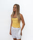 Flick Ringer Tank | Lemon / Espresso