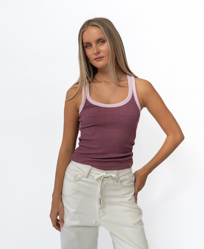 Flick Ringer Tank | Plum