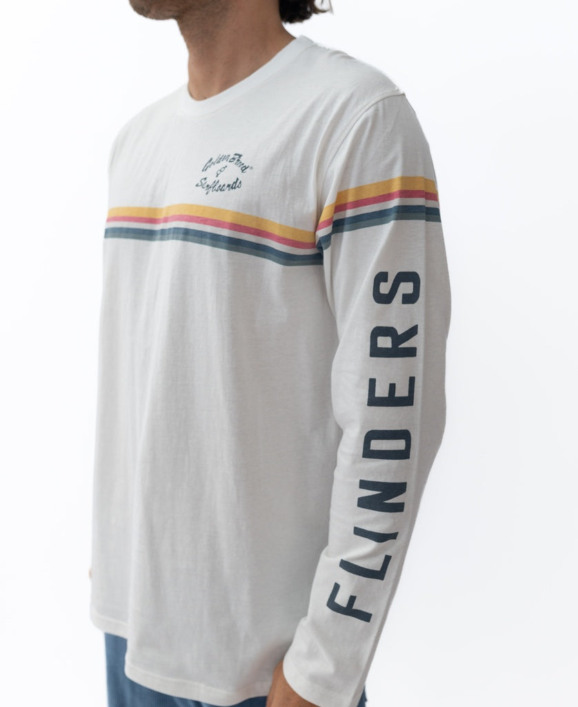 Flinders Cali LS Tee | Off White-Golden Breed