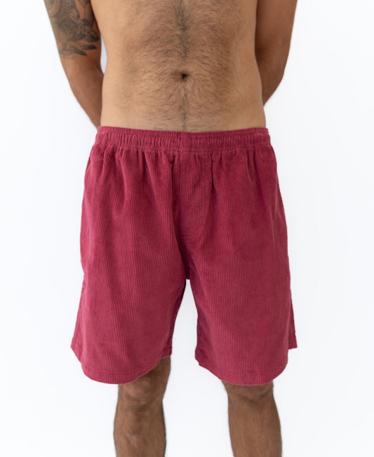 Floyd Cord Elastic Walkshort | Scarlet