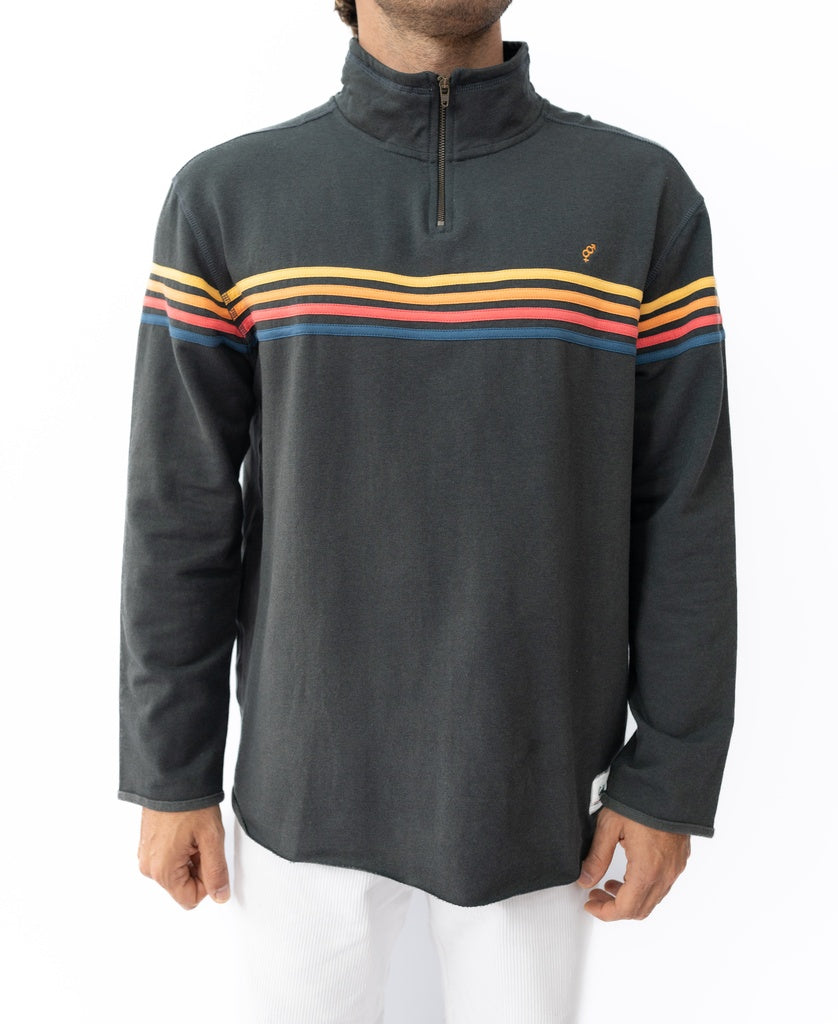 Fort 1/4 Zip Sweater | Wash Black-Golden Breed