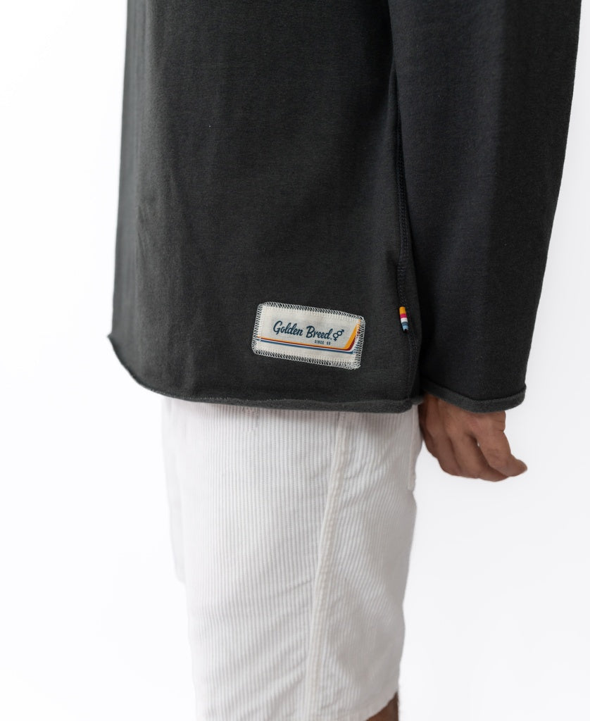Fort 1/4 Zip Sweater | Wash Black-Golden Breed