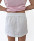 Gigi Retro Linen Mini Skirt | White