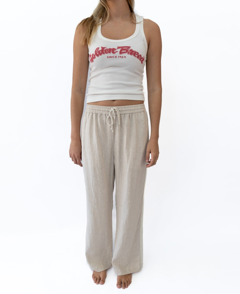 Gigi Retro Linen Pant | Natural