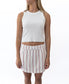Gigi Linen Mini Skirt | Off White / Red Stripe