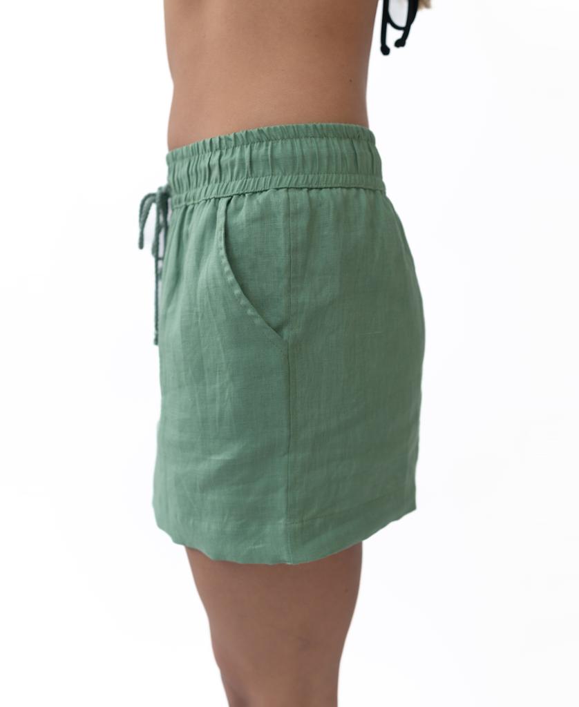 Gigi Linen Mini Skirt | Fern