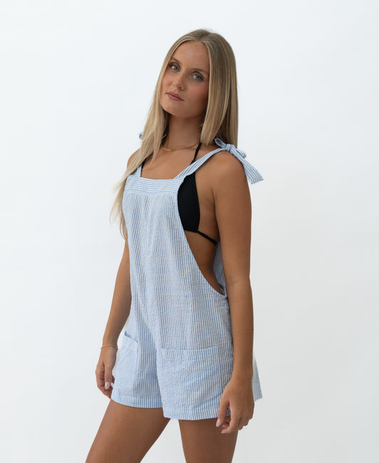 Jasmin Playsuit | Blue / White Stripe