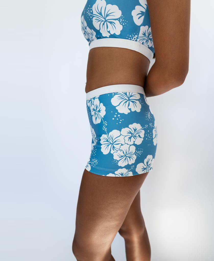 Jo Jo Short | Hibiscus Azure / Off White