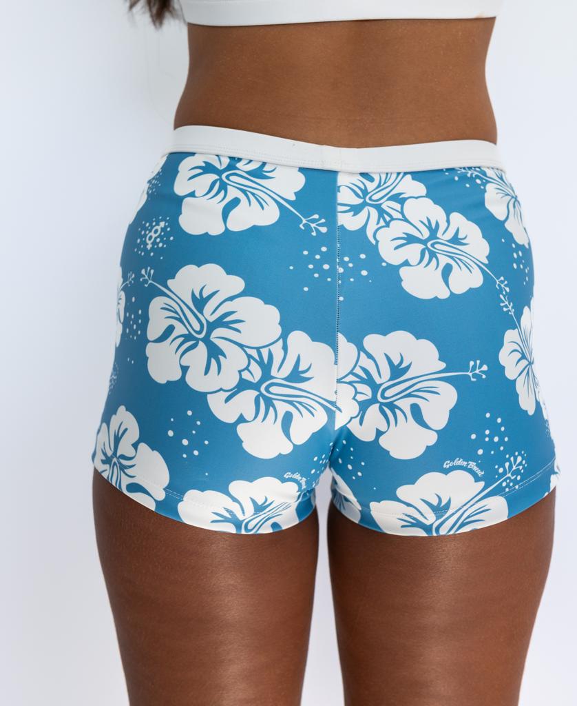 Jo Jo Short | Hibiscus Azure / Off White