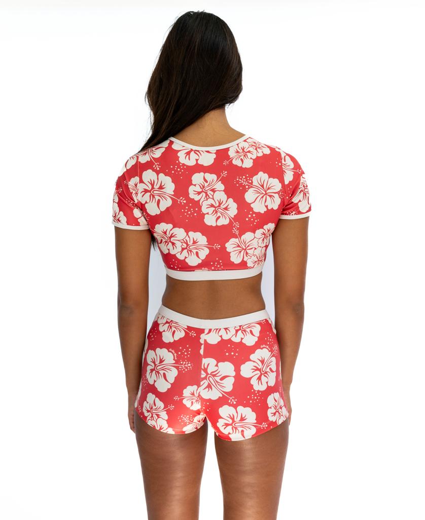 Jo Jo Short | Hibiscus Wash Red / Beige