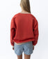 Koby Ringer Sweat | Wash Red/Beige