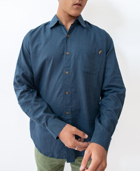 Linen LS Shirt | Vintage Navy