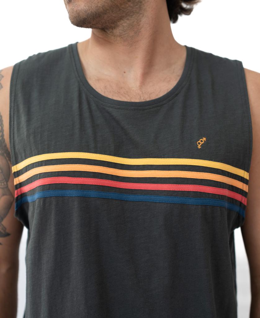 Long Island Muscle Tank | Wash Black