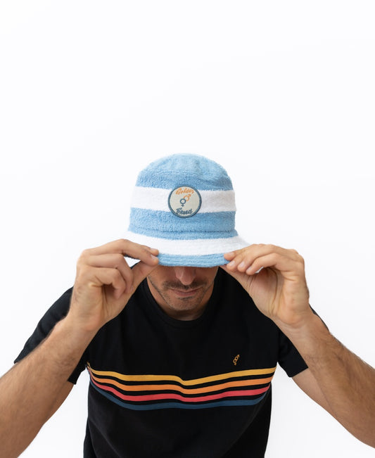 Nathan Terry Bucket Hat | Azure Blue / White-Golden Breed