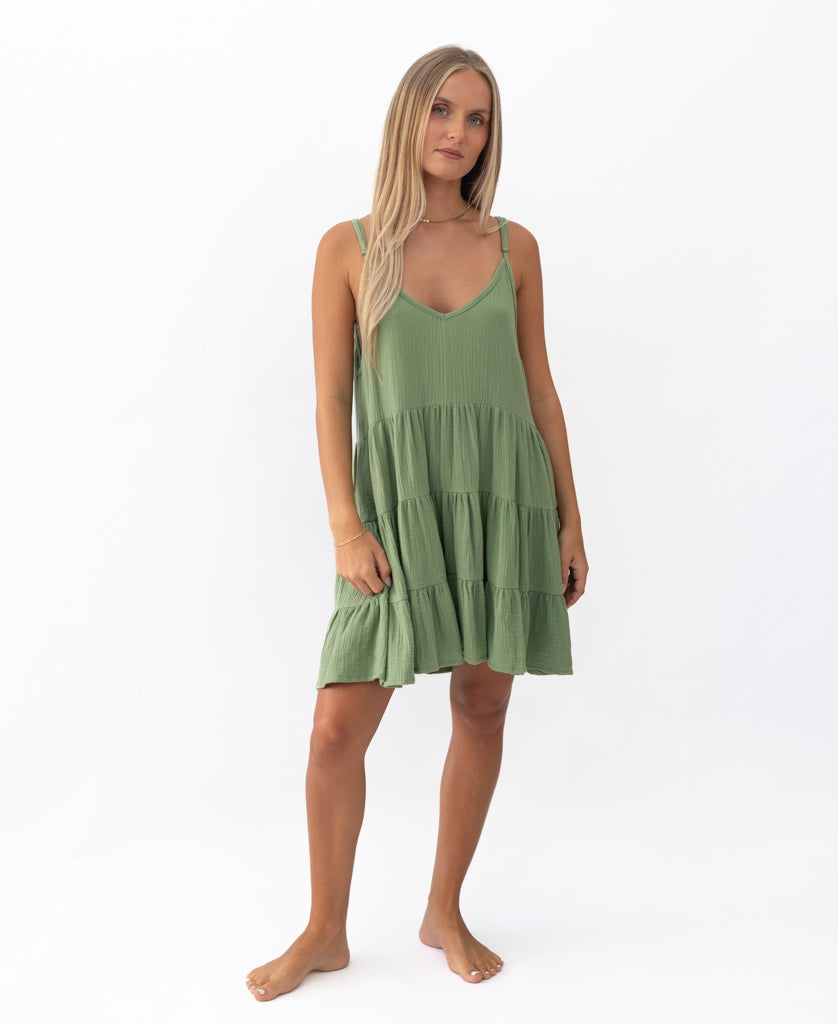 Golden Breed Nina Baby-doll Dress | Moss - Dresses