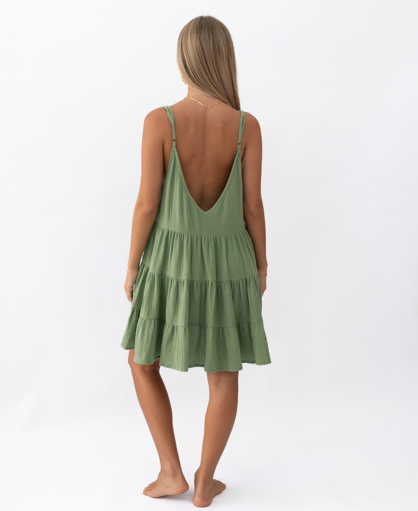 Golden Breed Nina Baby-doll Dress | Moss - Dresses