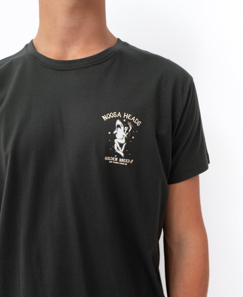 Noosa Shark Girl Tee | Wash Black