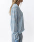 Ollie Stripe LS Ringer | Azure/Off White
