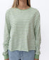 Ollie Stripe LS Ringer | Moss/Off White
