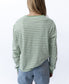 Ollie Stripe LS Ringer | Moss/Off White