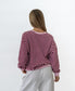 Ralph Stripe Ringer Crew | Baby Pink / Plum