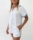 Retro Eka Shirt | White/Azure