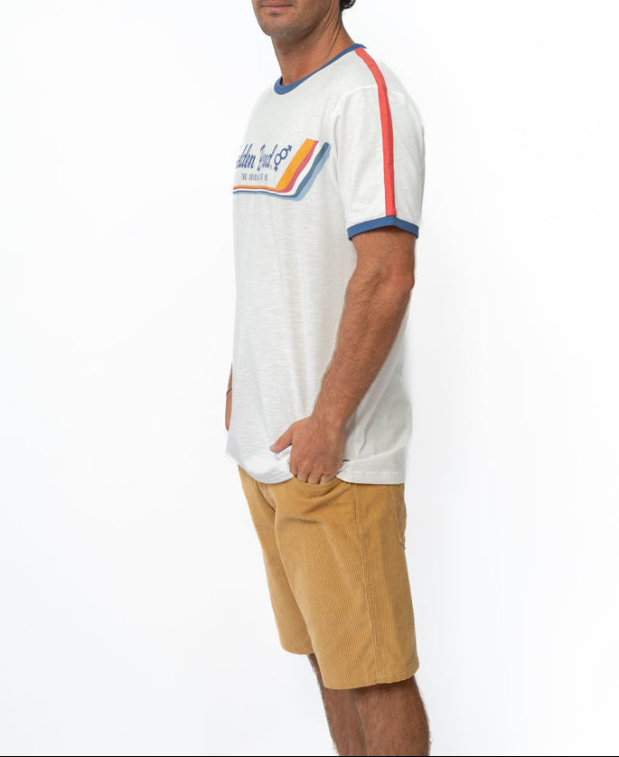 Golden Breed Retro Ringer Tee | Off White - T-Shirts
