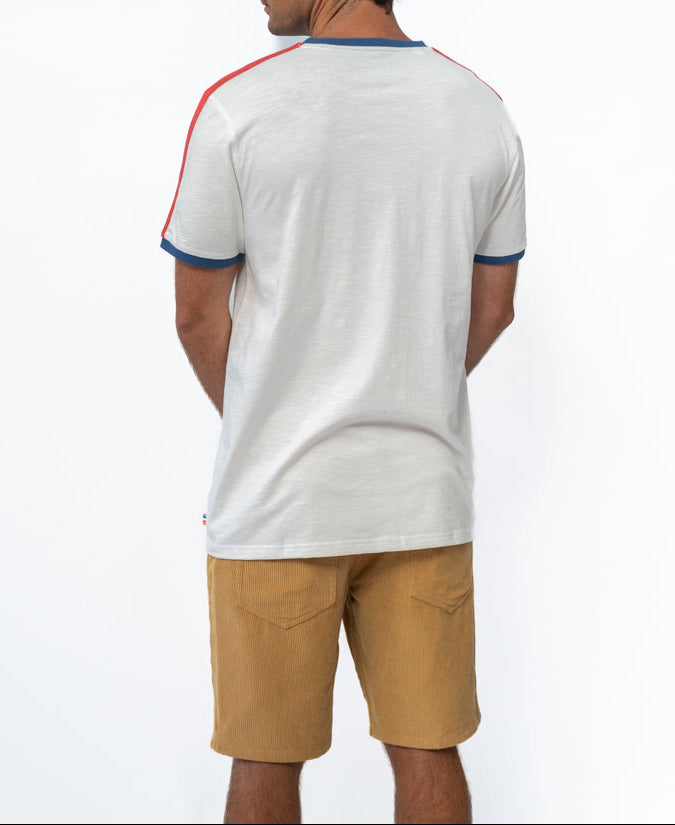Golden Breed Retro Ringer Tee | Off White - T-Shirts