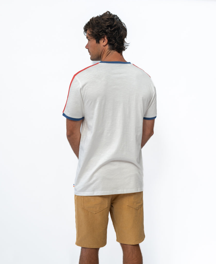Golden Breed Retro Ringer Tee | Off White - T-Shirts