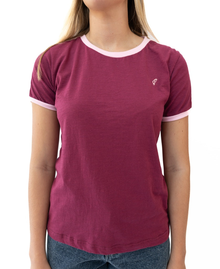 Retro Ringer Tee | Plum