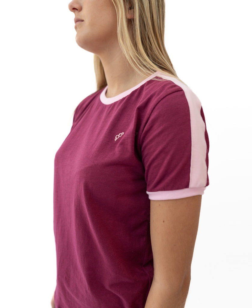 Retro Ringer Tee | Plum