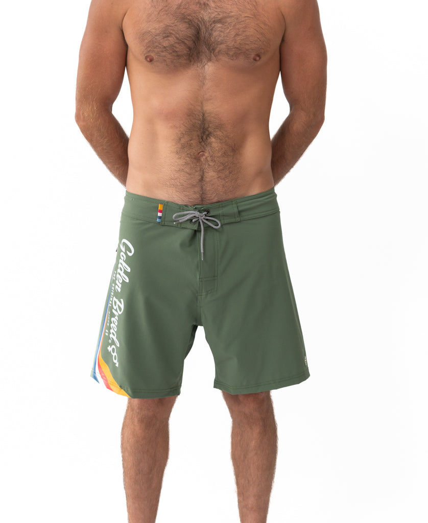 Golden Breed Retro Surf Boardshort | Khaki - Boardshorts