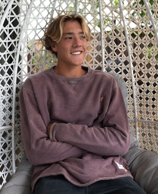 Rev Sweater | Wash Plum-Golden Breed