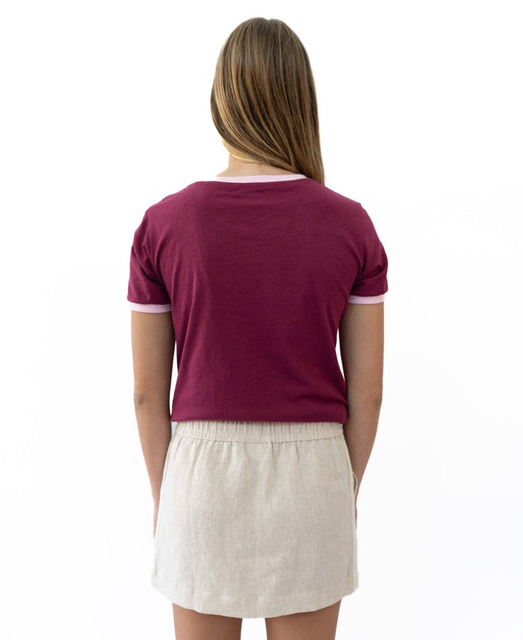Golden Breed Stay Golden Ringer | Plum - T-Shirts