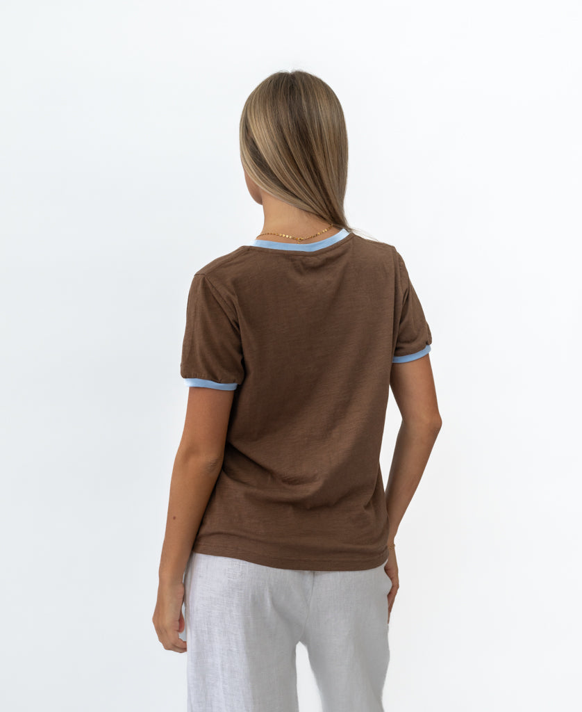 Golden Breed Stay Golden Ringer | Espresso / Finch - T-Shirts