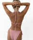 Ella Triangle Top | Pink Houndstooth