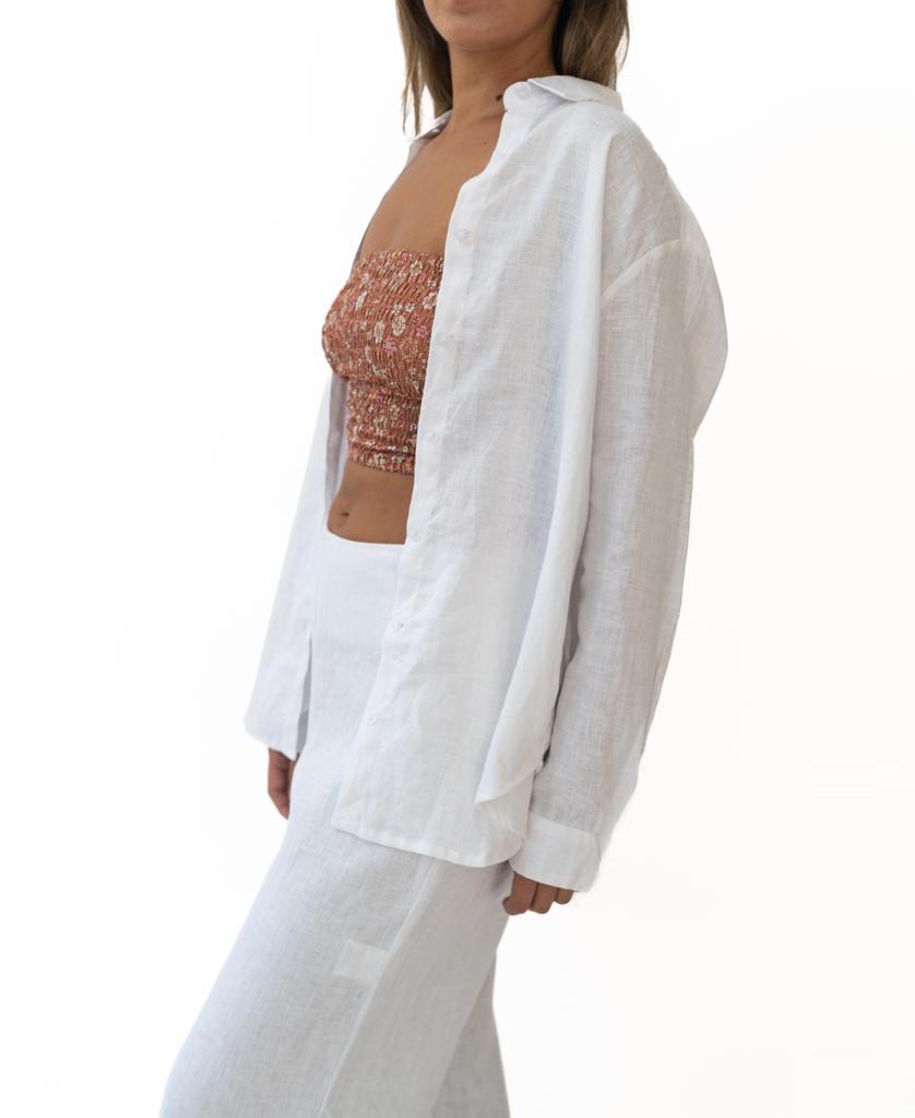 Maeve L/S Shirt | White Linen